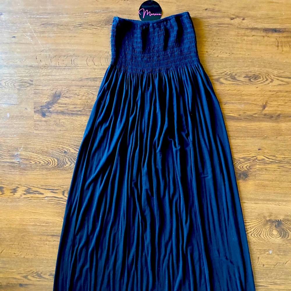 Black tube maxi dress